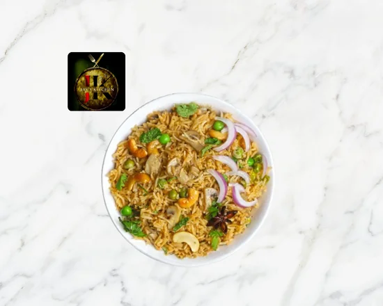 Pachi Mirchi Mushroom Ghee Roast Pulao